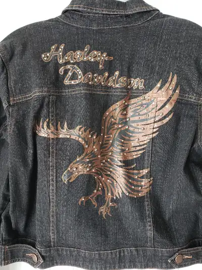 Womens XL Denim Harley Davidson Jacket, View more