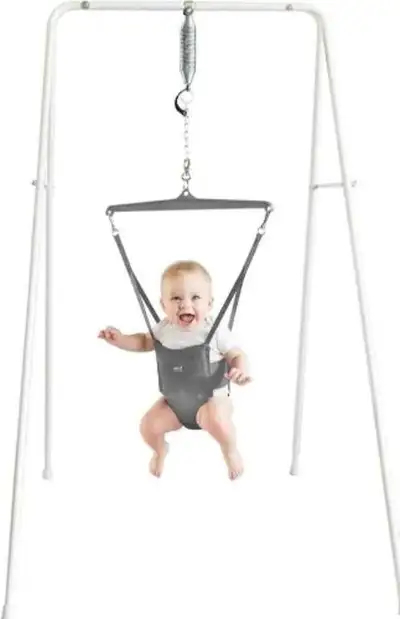 Jolly Jumper Classic With Stand, White Stand, Grey Saddle 20004467 2C1