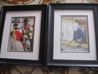 Shirley Deaville framed and matted hockey prints