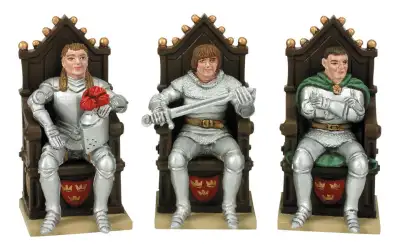 Wm Britain Set 41138 - Sir Galahad, Sir Lancelot and Sir Gawaine & 3 Thrones, from the 'Knights of t...
