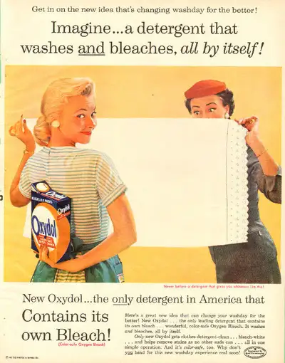 1957 full-page magazine ad for Oxydol Detergent, View more