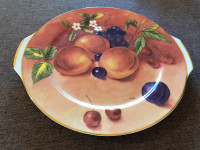 Vintage T.Limoges large serving plate with fruits design 12” Dia
