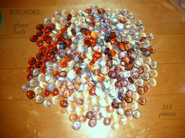 Rondel cabochon glass 180 clear, 70 pink, 68 brown, (no holes) in Hobbies & Crafts in City of Toronto