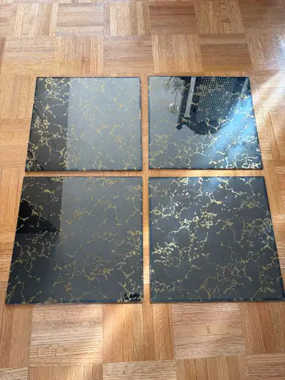 Vintage Gold Vain Crackle Mirror Tiles, View more
