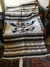 Antique Mexican hand loomed blanket
