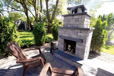 Quarry Stone Compact Outdoor Firplace Size: 78"H x 48"W x 40"D. Comes on 3 skids. Total weight 5655...