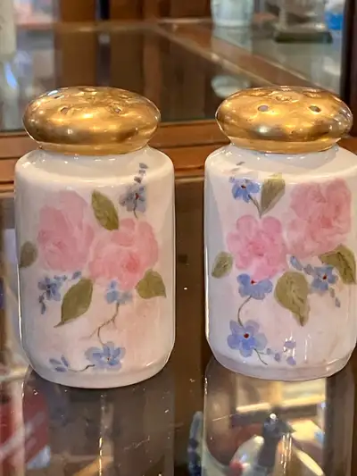 Vintage Hand Painted Ceramic Salt and Pepper Shakers , View more