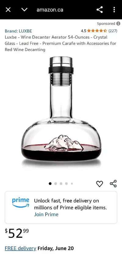 Enhance your wine experience with this new LUXBE wine decanter aerator, designed to hold 54 ounces o...