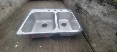 Évier stainless cuve double, View more
