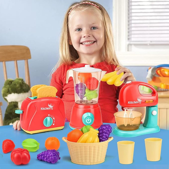 Kitchen Appliances Toy, Kids Pretend Kitchen Play Set with Mixer in Toys & Games in Mississauga / Peel Region - Image 3