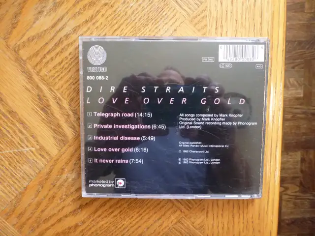 Love Over Gold – Dire Straits      CD    mint   $4.0062863731227777121