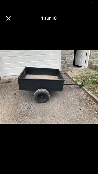 Je vends une remorque artisanal en acier 1/8’’ soudé de 40’’x48’’. Fond en plywood, 2 épaisseur de 1...