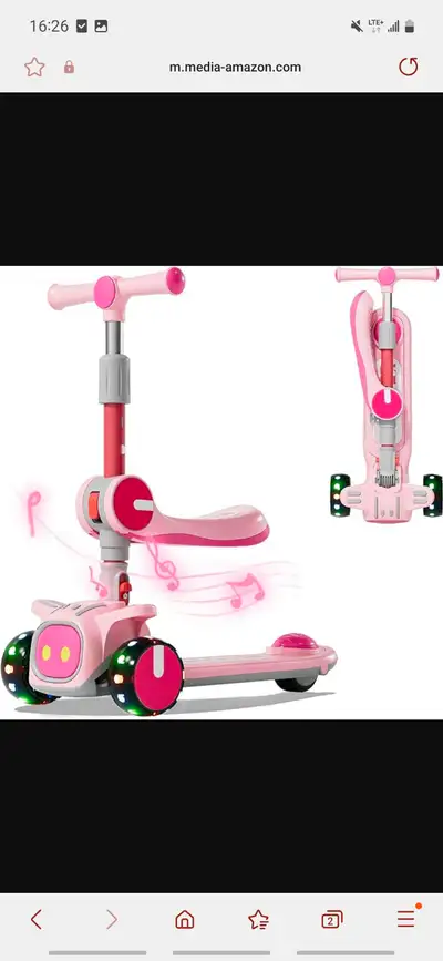 KEAMAIDY Kids 2in1 - 3 Wheel Adjustable Handles & Seat Scooter, View more