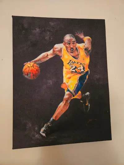 12 x 15.5 inches Kobe Bryant stretched canvas print LIKE NEW