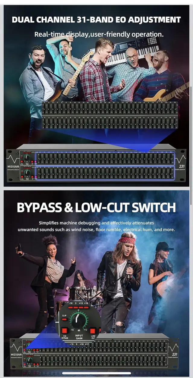 Graphic Equalizer 31-Band Stereo EQ for Home Audio, Dual Channel in Performance & DJ Equipment in Kitchener / Waterloo - Image 3