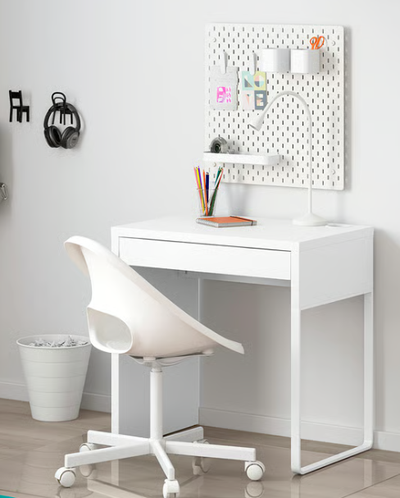 - Desk with clean lines, fits in any room or office, already assembled - Finished back allows you to...