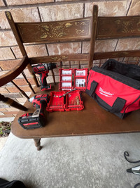 Milwaukee Hammer Drill and Impact Driver Set with Contractor Bag