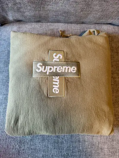 Supreme Cross Box Logo Hoodie Olive Size Large , View more
