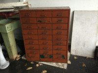 Antique industrial multi drawer file cabinet