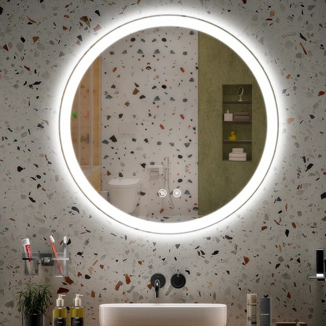 Cheire 32-inch Round LED Bathroom Vanity Mirror Frameless BNIB in Home Décor & Accents in Oshawa / Durham Region