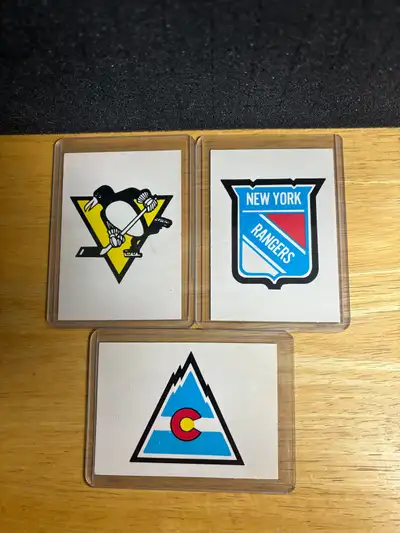 (3) 1977/78 OPC Team Logo Card Lot, View more