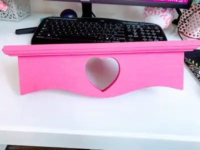Pink heart wooden corner shelf ( wall mounted) , View more