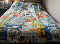 Sports themed  double sided comforter- fits up to queen sided be