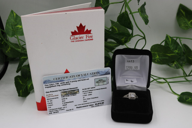 14KT White Gold Double Halo Princess Cut Ring [3.0g] (#1281) in Jewellery & Watches in City of Halifax