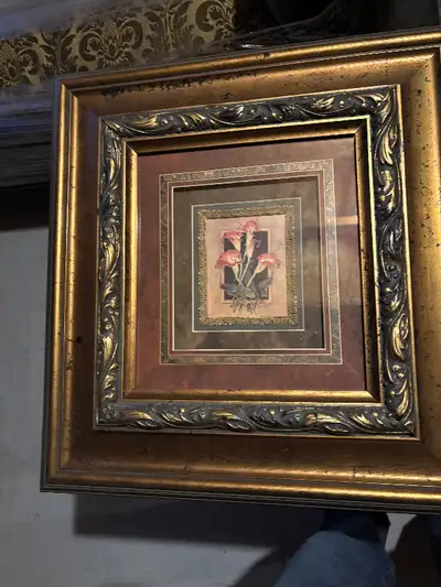 Set of 4 custom framed flowers/ plants with exquisite framing, View more