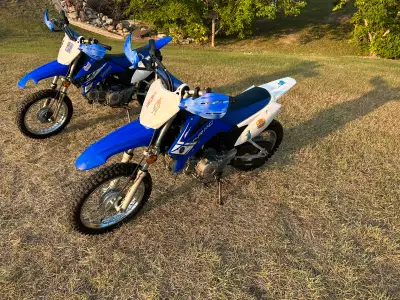 I have 2 Yamaha TTR 110’s for sale. The one with the white rear fender is a 2013 electric start in g...