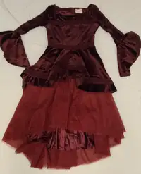 Mia Joy Maroon Velvet Dress for ANY Occasion - Size Kids 14