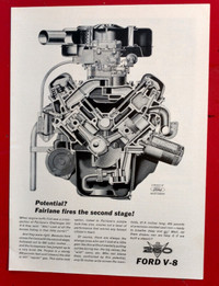 ANNONCE MOTEUR - 1962 FORD 260 V8 ENGINE VINTAGE MOTOR AD
