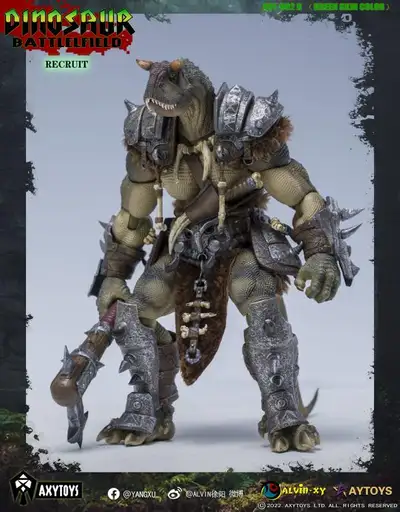 Dinosaur Battlefield Carnotaurus Warrior Recruit (Green) 1/12, Voir plus
