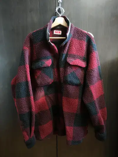 Wrangler Sherpa Plaid Fleece Flan Shirt Jacket Sweater - MENS XL, View more