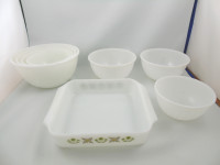 Vintage Fire King Complete Set Mixing Bowls Baking Dish Extra