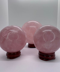 Gorgeous Bubble Gum Pink Rose Quartz Spheres￼
