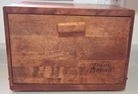 Vintage BARIBOCRAFT Teak Stained Maple Solid Wood Breadbox