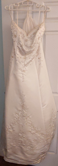 Ivory beaded, pearl embroidery wedding dress