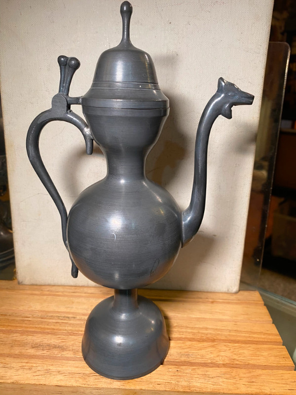 Antique Pewter Metal Wine Jug in Arts & Collectibles in Vancouver