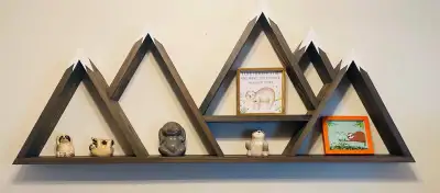Handmade 4ft Mountain Shelf with 5-peaks Made to Order, View more