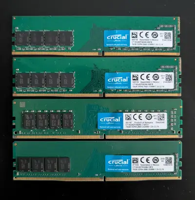 Crucial 16 GB (1 x 16 GB) DDR4 2666 Mhz ($65 Each), View more
