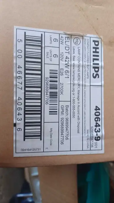 Philips 42W Light Bulb 6pcs, View more