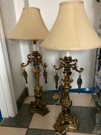 VINTAGE LEVITON BRASS LAMPS