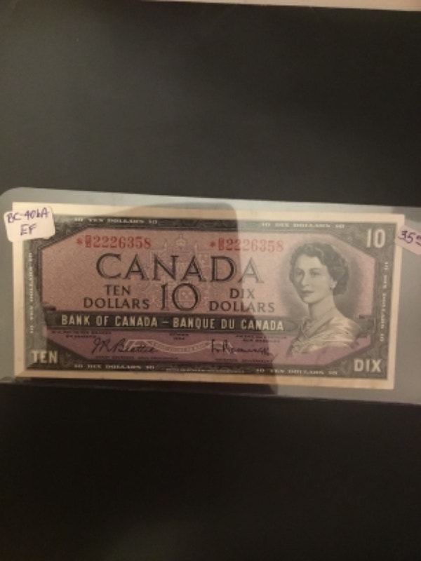 1954 Canadian $10 Replacement Banknote | Arts & Collectibles ...