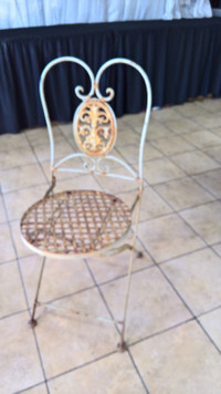 Vintage Bistro/Garden Folding Wrought Iron Chair