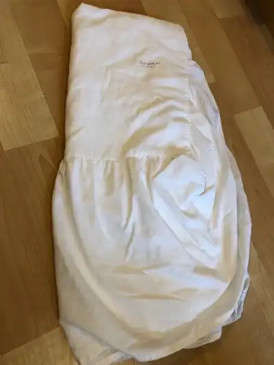 Twin bed skirt $15, cotton/polyester blend, white or navy, View more