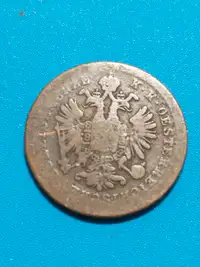 1861E Austria 1 Kreuzer copper coin KM #2186