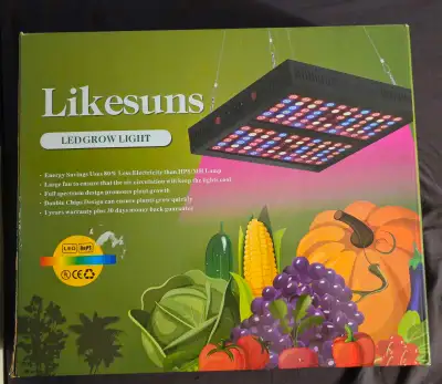(PRICE IS FINAL) Selling a brand new Likesuns 2000W LED Grow Light for only $40. Light is in perfect...