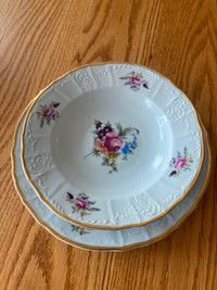 Bernadotte Czechoslovakia Dinner Plates and Soup Bowls