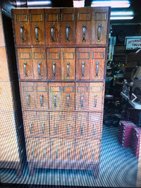 antique Oak 5 Tier File Cabinet